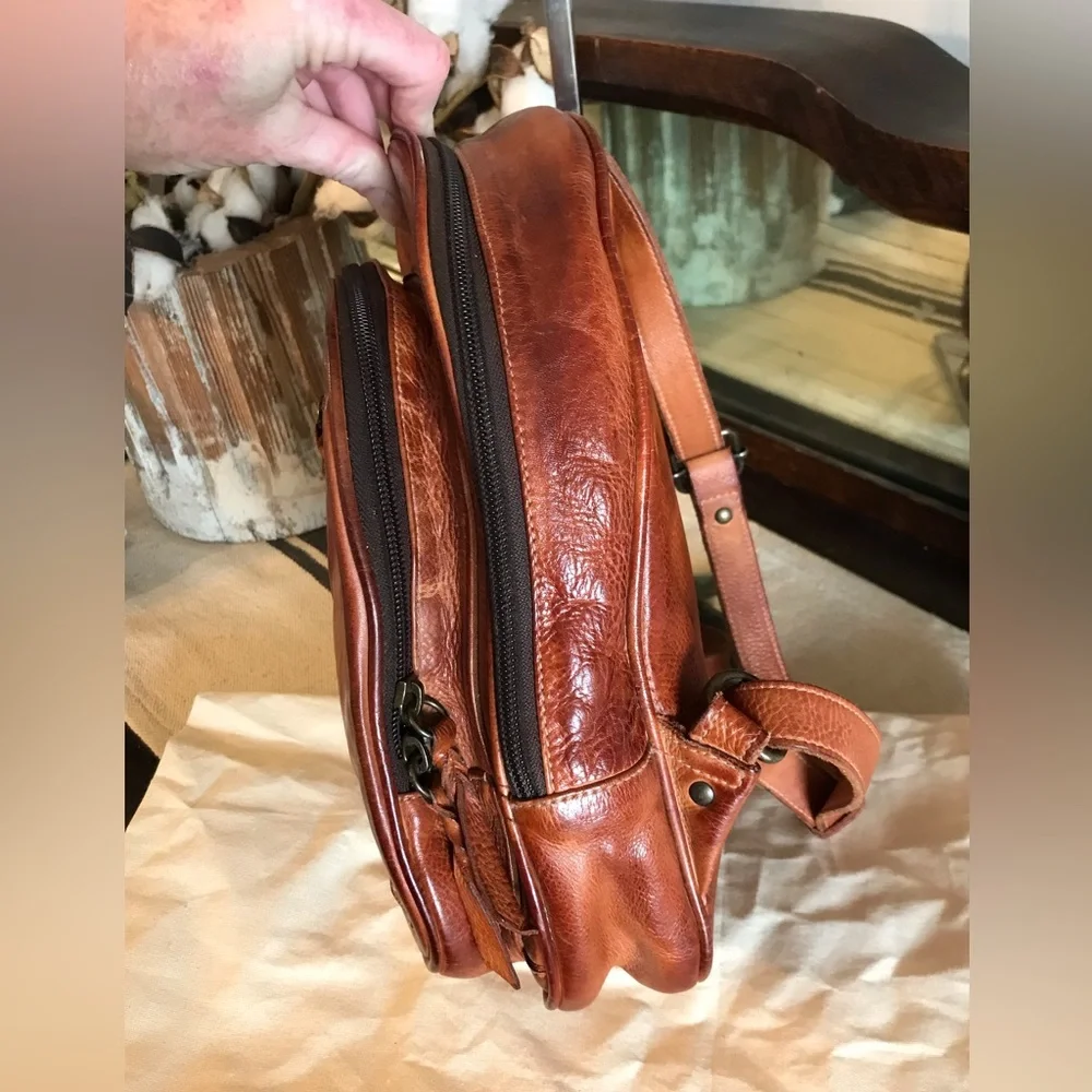 NWOT Bed Stu Leather Dominque Backpack Cognac DD Retail $235